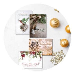 Christliche Weihnachtskaren und Tüten