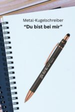 Metall-Kugelschreiber "Du bist bei mir" (Schwarz)