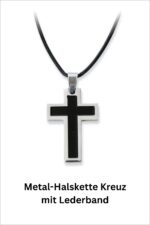 Halskette - Kreuz aus Edelstahl (Schwarz)