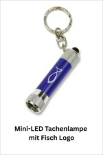 Mini LED Taschenlampe (Blau) - Fisch Logo