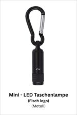Mini LED Taschenlampe (mit Karabiner) - Fisch Logo