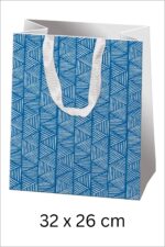 Geschenktüte - Blaue Dreiecke (Groß)
