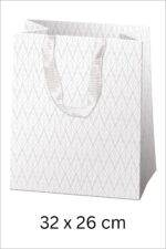 Geschenktüte - Weiß Kariert (Groß)